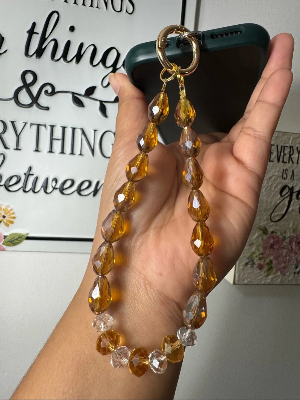 Bling Bling Crystal and Brown Phone/Key/Bag Chain #P1082